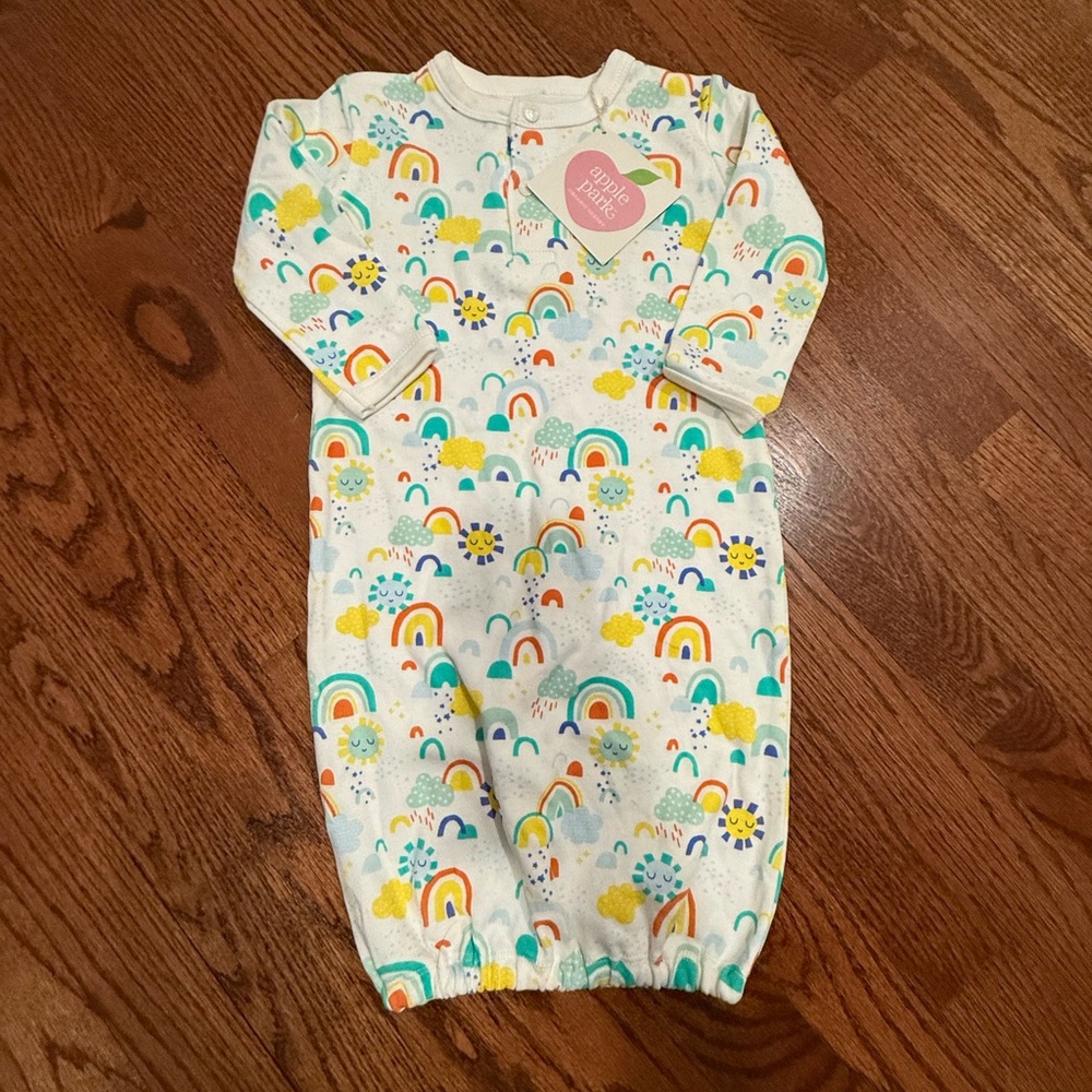 NEW Apple Park Organic Sleep Gown 3-6 Months